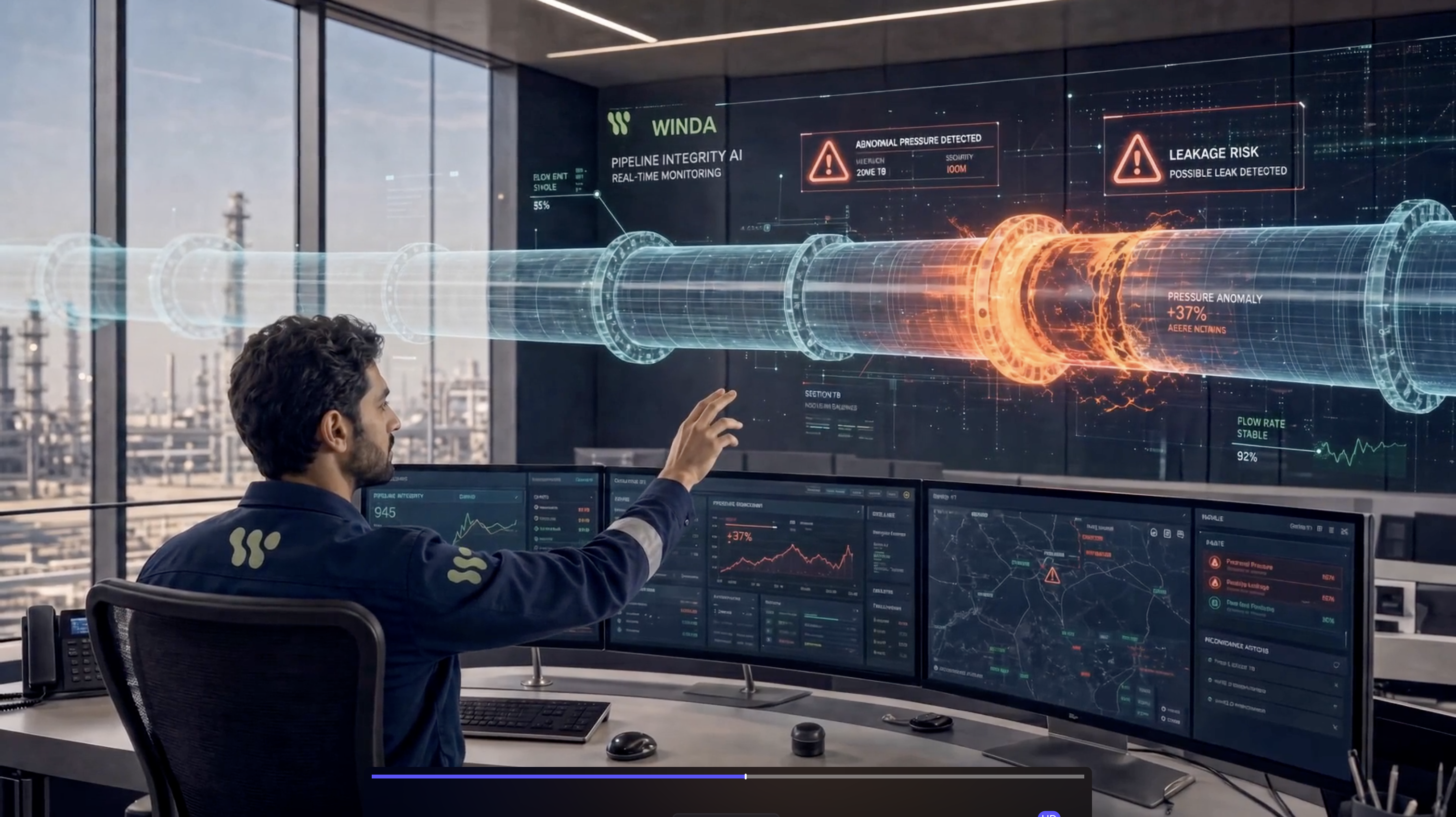 Winda Horizon decision platform interface over a live processing facility